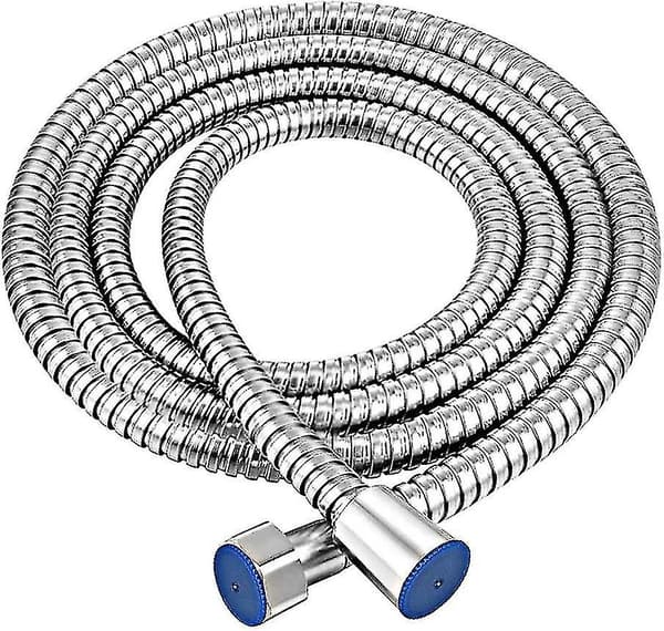 3m duschslang, rostfri ersättning duschrör extra lång duschslang med brickor, krom-FX-