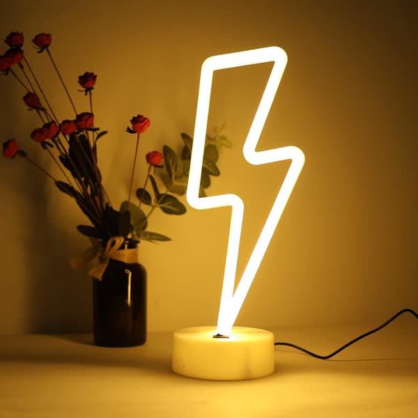 Lysstærke Neonformede LED-lamper USB-drevet Varmhvid Borddekoration