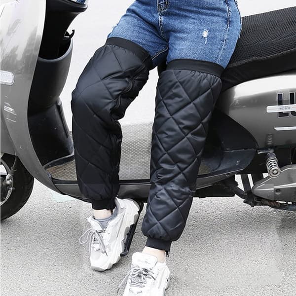 Windproof Motorcycle Knee Pads, Winter Waterproof Down Leg Covers with Zipper, Unisex