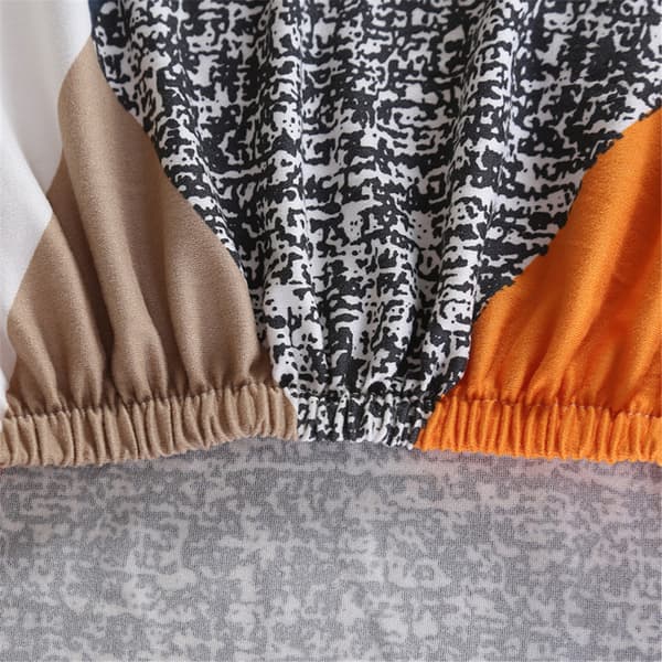 Oransje geometri, elastisk sofatrekk 3-seters sofatrekk med A