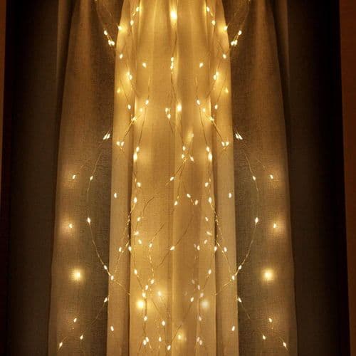 LED-lyssett, vannkanne-lyslenke 8 moduser 200 LED varmhvit