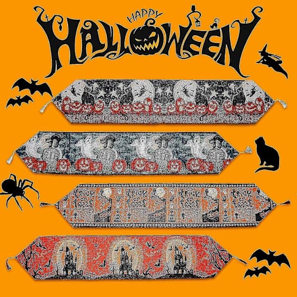 2025 Halloween Tablecloth, Table Runner Halloween Decoration Home Table Runner Halloween Party Decoration