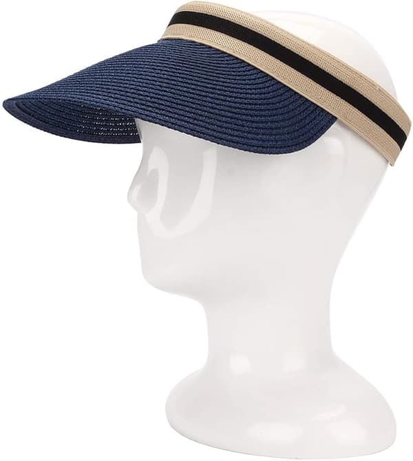 Dame Bredskygget Strand Halm Golf Solhat Sommerkasket (Blå)