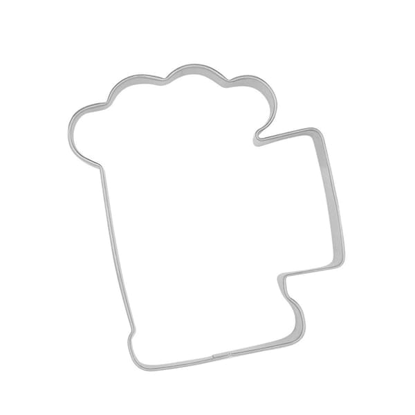 Cookie Cutter, Biscuit Mold, Beer Shaped, Party Supplies, DIY Decorative Bakeware, Pattern Impression for Chocolate, Pancake, Egg (FMY) Argent 7cmx6.2cmx2cm Argent 7cmx6.2cmx2cm