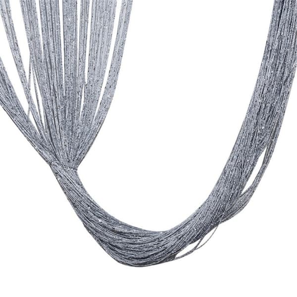 Hengende perlegardin, snorgardin, sølv Silver