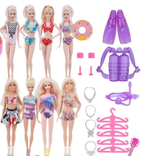 40 deler 27-29 cm jentedukkeleker Barbie dukketøy leker tilbehør
