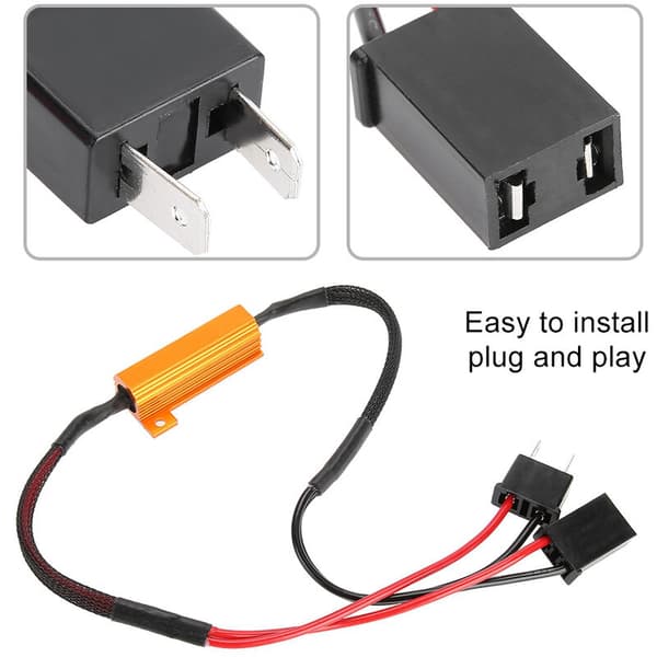 2 stk. bil-LED-dekoder for H7-frontlykter, anti-hyperblink, ingen feil, lastmotstandskabling