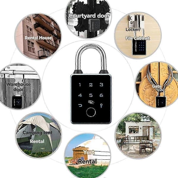TTLOCK Älykäs riippulukko APP-ohjaus Vedenpitävä salasana IC-kortti RFID