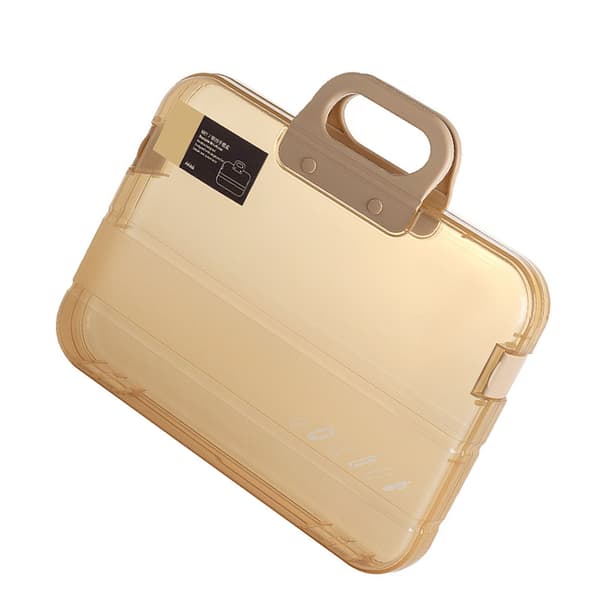 Clear Document Bag, Multifunctional, Large Capacity, Dustproof, Waterproof A4 File, Portable Project Bag for Office, School, Khaki