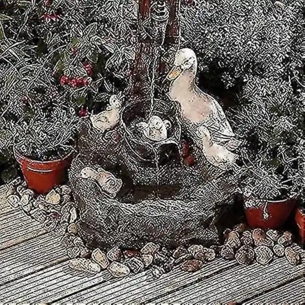 Have Dyr Statue Springvand Solcelle LED-lys Havekunst Dekorativ Udendørs Haveskulptur B