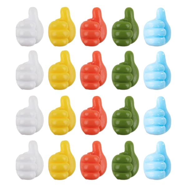 Thumb Wall Hooks Funny Cord Holders for Cables Thumbs Up Shape Wall Hooks Key Hook Holder Wall Hanger Key Hanger Random Color