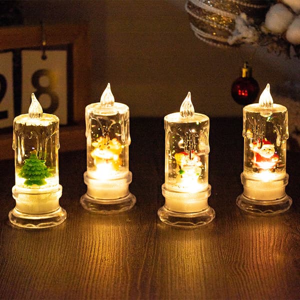 LED-joulutähdet, 4 kimaltelevaa liekitöntä joulutähteä