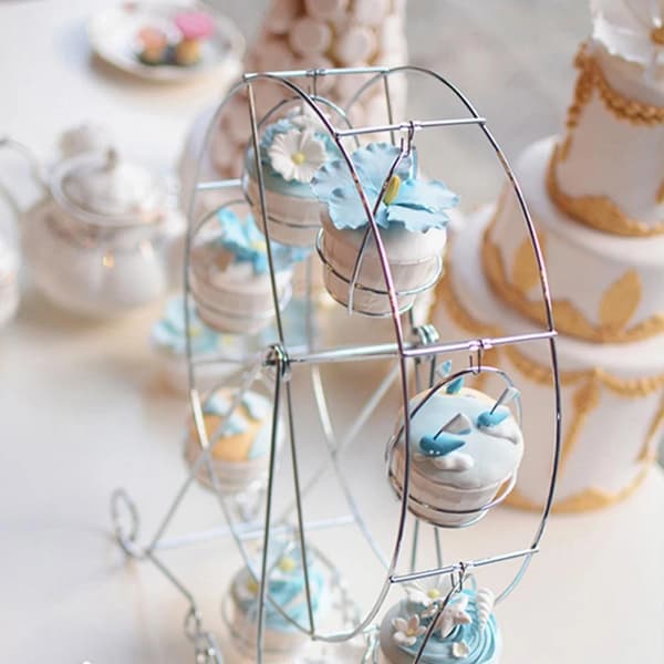 Metallisk Pariserhjul Cupcakeholder Bryllup Bursdagsfest Kake