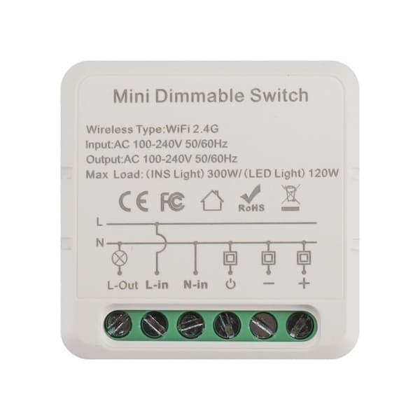 Tuya WiFi Smart Lysdæmpermodul Understøtter Dæmpbar LED-belysning 2-vejs Kontrol Fungerer med til Hjemmet