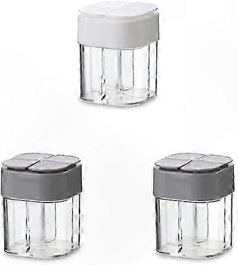 3-delt 4-i-1 krydderdispenser-sett for kjøkken og grill