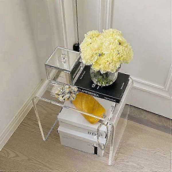 Modern Transparent Acrylic Stool Durable and Stable for Shoe Changing
