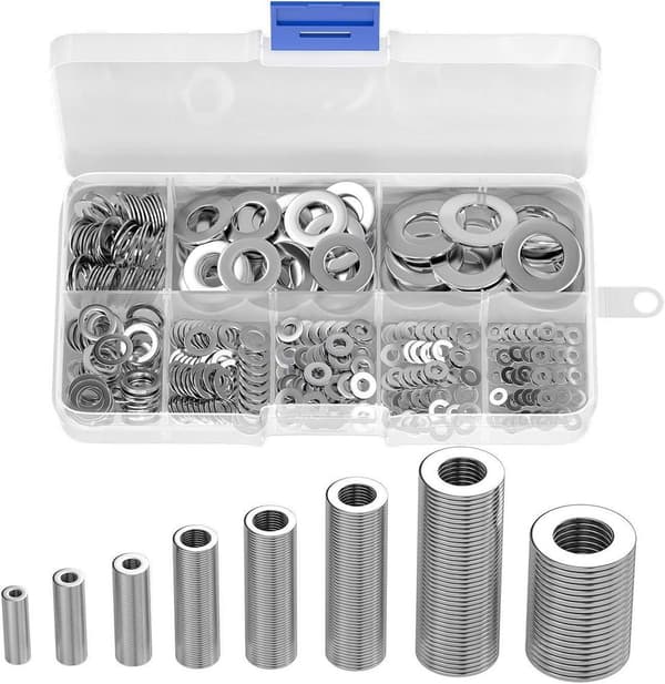 360 stk. skiver i rustfritt stål for boller og vasker (M2 M2.5 M3 M4 M5 M6