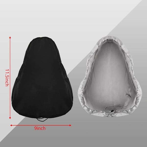 Bike Seat Cover Set, Waterproof Polyester Saddle Covers with Drawstring for Most Bikes, Black and Grey, 2-Pack