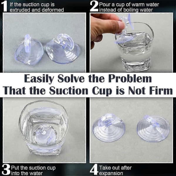 24-pack Suction Cups for Windshield Cover, Small PVC Car Accessories for Window Visor [DB] Transparent Transparent