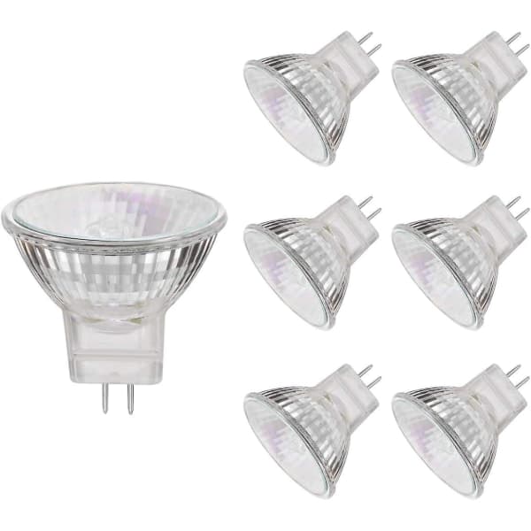 MR11 halogenpærer, 20W 12V MR11 GU4 halogenpære, varmhvit, 6 stk.