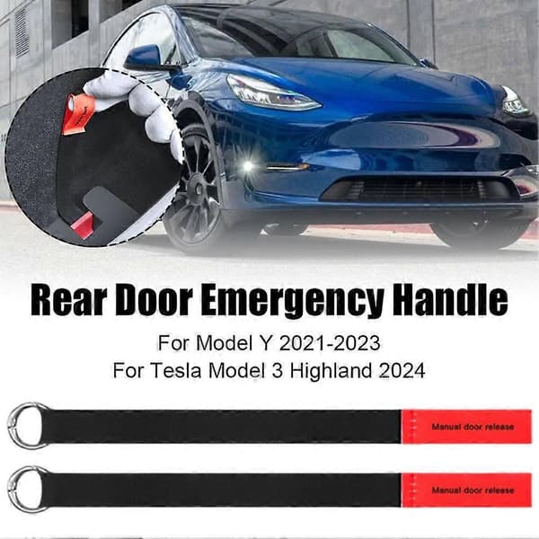 2 ST Bagdør Nødsikkerhedstræksnor Til Tesla Model Y/3