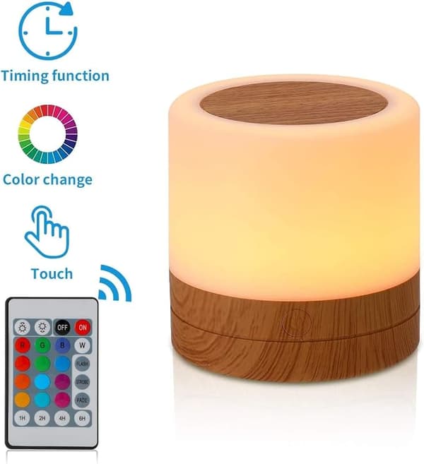 Dæmpbar LED-sengelampe - Bordlampe med levende farver - 3 L