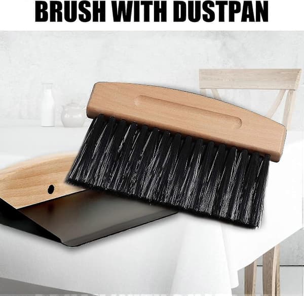 Dustpan and Brush Set, Table Brush, Mini Dustpan Set, Mini Dustpan Set, Hand Brush with Dustpan, Table Brush, Crumb Brush (Black)