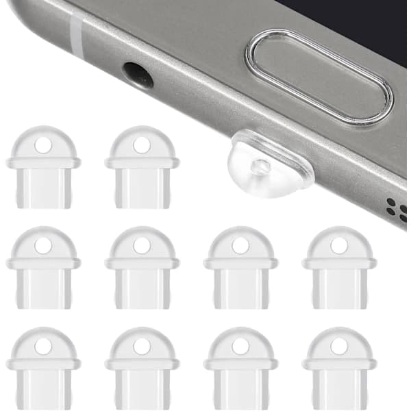 10 stk Ladeportdeksler Mobile Støvplugger Ladeporttilbehør PVC Ladeportdeksler for Micro USB