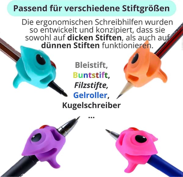 6-pak skrivehjælpemidler til børneblyanter - børneblyantholdere, blyantgreb - ergonomisk blyantholder, lær at skrive, blyantholder, grebsposition