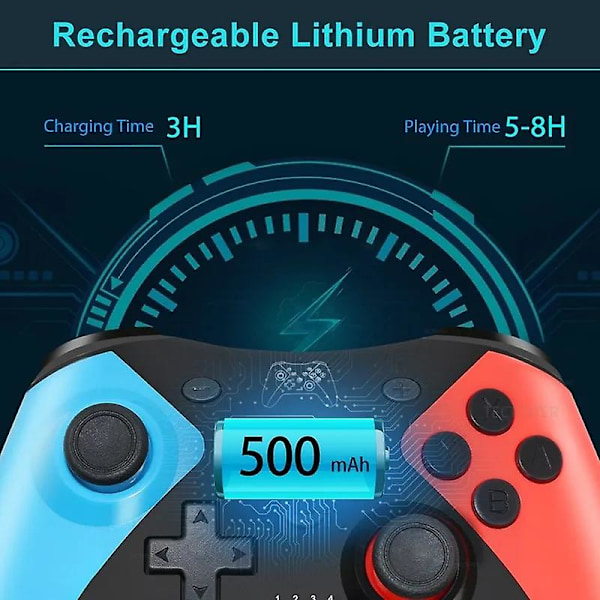 Trådløs håndkontroll kompatibel med Nintendo Switch, støtter Bluetooth Gamepad for Switch Oled/Switch Lite/Android-telefon PC