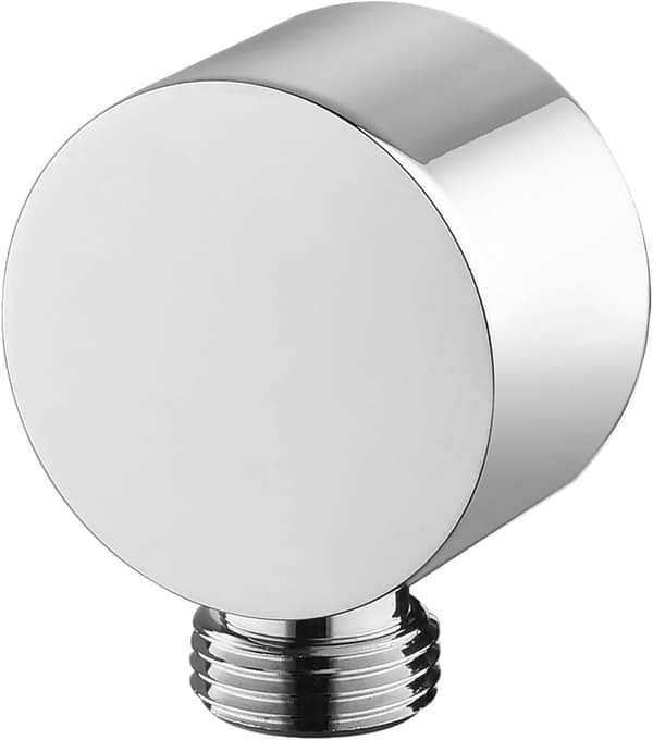 Round Hose Connector Chrome Wall Connection Angle Brass Universal 1/2\" Sand Coupling Shower Wall Connector for Hand Shower