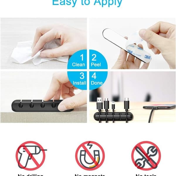 Kabelorganisator, kabelklemmer, kabelholder, kabelhåndtering USB