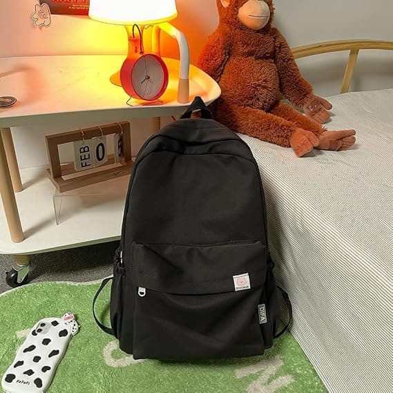 Skoletasker til teenagepiger Rygsække (Sort)
