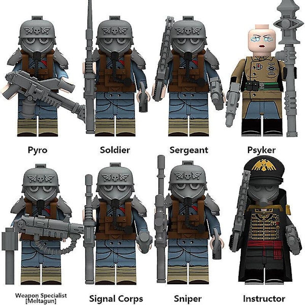 Knights Warrior Soldat Minifigur Byggeklosser Barneleker Sett E