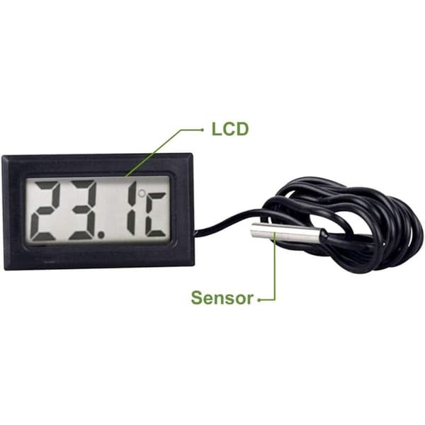 Nyt digitalt LCD-termometer Temperaturmåler Sonde Sensor Område -50 Celsius C til +110 Celsius C