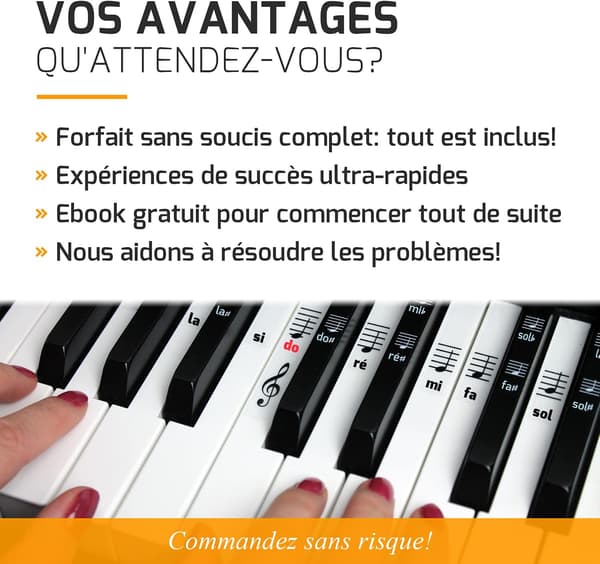 Piano + Keyboard Note Stickers for 49 | 61 | 76 | 88 Keys + Complete Premium Kit for Black + White Keys | DO-RE-MI-FA-SOL-LA-SI |