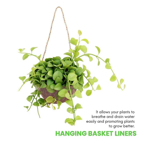 6 Pieces 25 cm Half-Round Insert Semi-Circle Coco Fiber Replacement Liners For Hanging Baskets Garden F