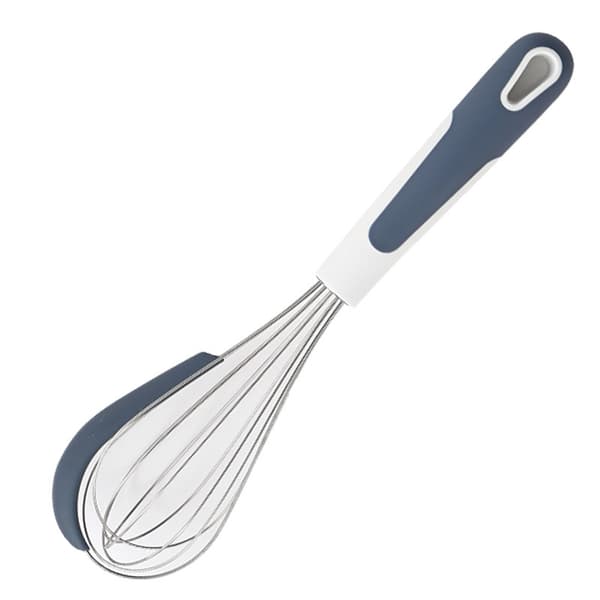 Balloon Whisk with Built-in Scraper - Easy to Clean, Easy to Use Blue Blue