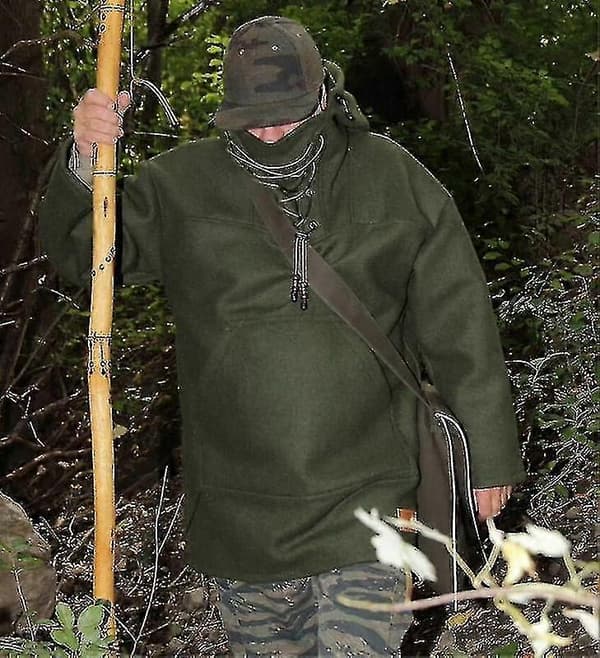 Vinter Herr Fritidsjacka med Huva Ull Kraftig Kappa och Tröja
