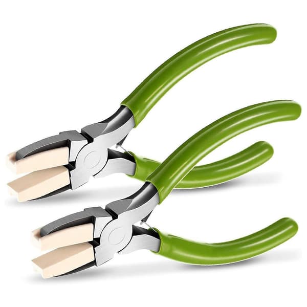 2-pack Flat Nose Pliers with Double Nylon Jaws, Carbon Steel, DIY Tool