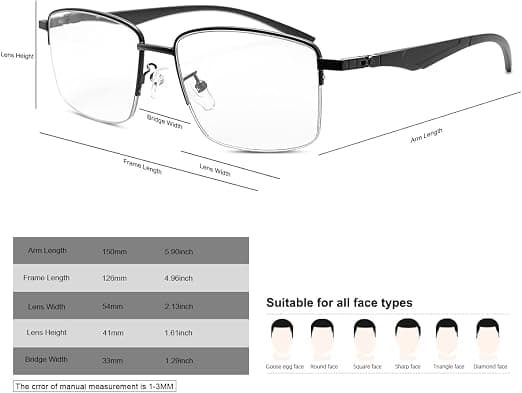 Progressive Photochromic Multifocal Reading Glasses with Spring Hinges, Computer Glasses, Anti-Eye Strain{AZC}