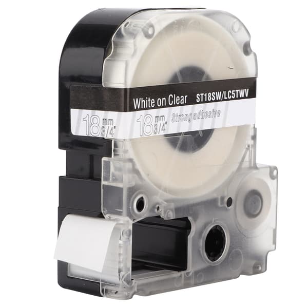 Label Tape PET Replacement Memo Paper for Epson Label Printer for KINGJIM Label Machine Transparent on White