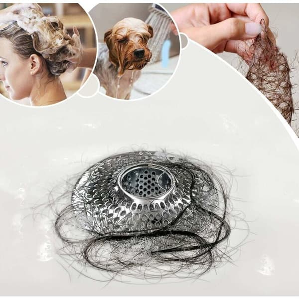 Hårfanger i rustfrit stål til badekar og bruseafløb