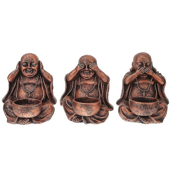 3 st Buddha Staty Ljusstake