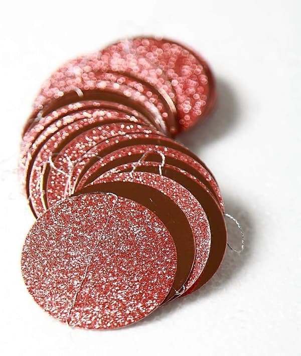 Glitter Rose Gold Circle Dots Garland Party Decorations Paper Polka Dots Hanging Streamer String
