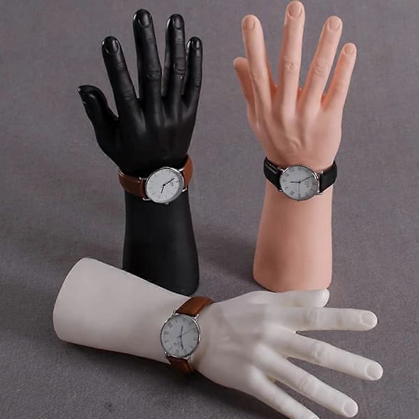 Handdocka Smyckesdisplayställ Manlig Handmodell Armband Ring Handskar Svart Vänster hand