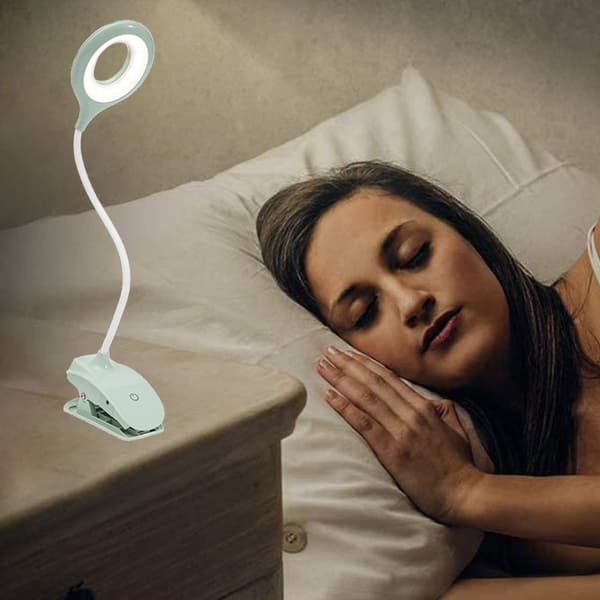 LED-skrivebordslampe, øyevennlig klemmelampe, klemmelamper, leselamper, grønn