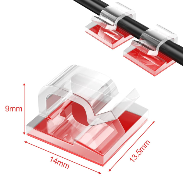 4 st självhäftande utomhuskabelklämmor, transparent plast