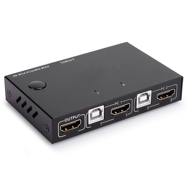 KVM Switch USB + HDMI Sharing Device 2 in 1 out for Printer Sharing Mouse Keyboard KVM201