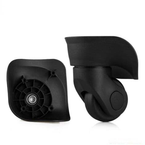 Pair of 2 Universal Suitcase Wheels - Silent Rubber - Easy Installation - Compatible with Most Luggage
